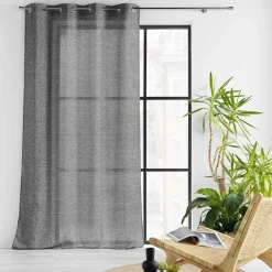 Voilage œillets effet lainage (140 x 240 cm) Loulaine Noir