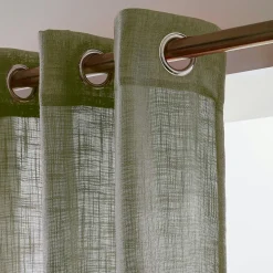 Voilage œillets effet lin (140 x 280 cm) Robin Vert romarin