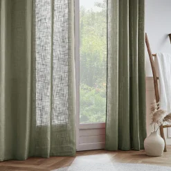 Voilage œillets effet lin (140 x 240 cm) Robin Vert romarin