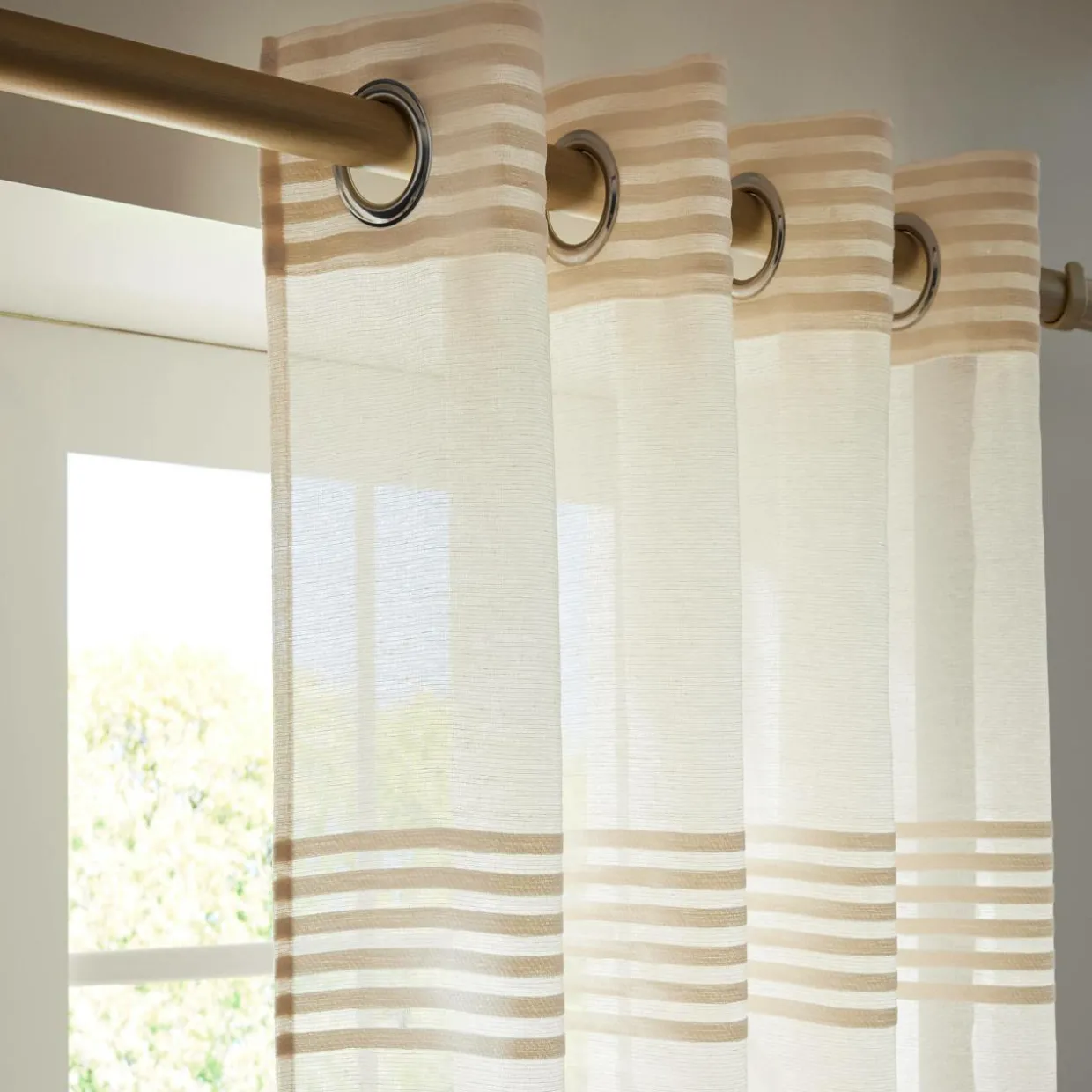 Voilage oeillets (140 x 240 cm) Noé Beige