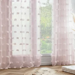 Voilage oeillets pompons (180 x 240 cm) Suzie Rose