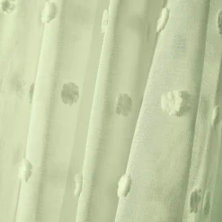 Voilage oeillets pompons (140 x 240 cm) Emie Vert d'eau