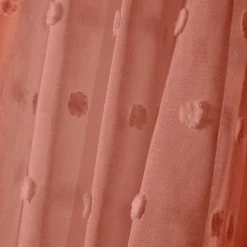 Voilage oeillets pompons (140 x 280 cm) Emie Terracotta