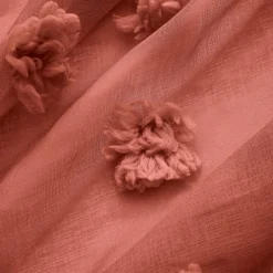 Voilage oeillets pompons (140 x 240 cm) Suzie Terracotta
