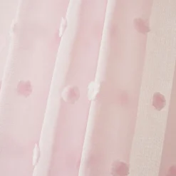 Voilage oeillets pompons (140 x 240 cm) Emie Rose