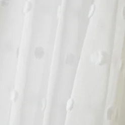 Voilage oeillets pompons (180 x 240 cm) Emie Blanc