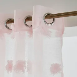 Voilage oeillets pompons (280 x 240 cm) Suzie Rose