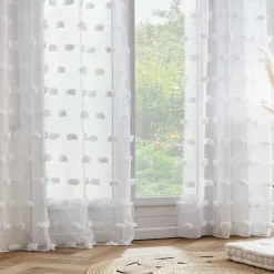 Voilage oeillets pompons (140 x 240 cm) Suzie Blanc