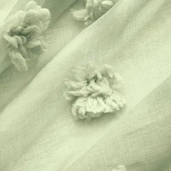 Voilage oeillets pompons (140 x 280 cm) Suzie Vert d'eau