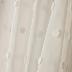 Voilage oeillets pompons (280 x 240 cm) Emie Beige