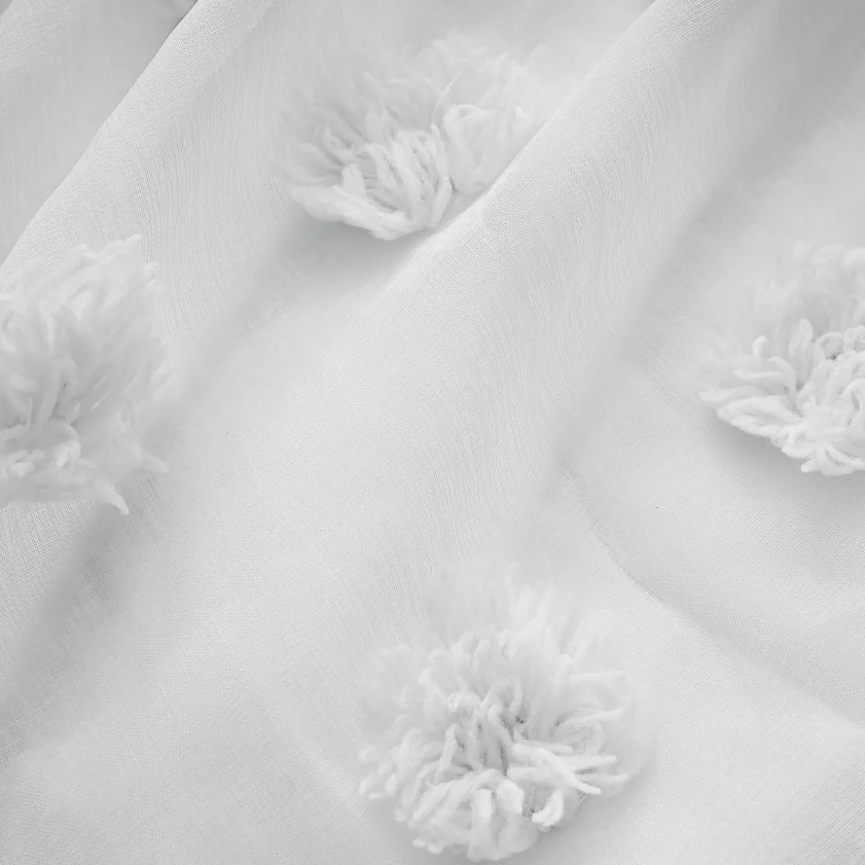 Voilage oeillets pompons (280 x 240 cm) Suzie Blanc