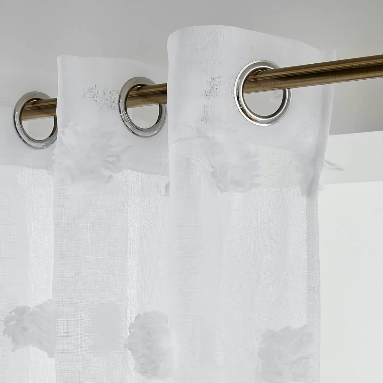 Voilage oeillets pompons (280 x 240 cm) Suzie Blanc